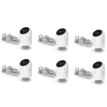 Lot de 6 vannes thermostatiques connectées HomeFlow TRV de chez Avidsen