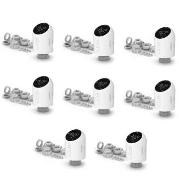 Lot de 8 vannes thermostatiques connectées HomeFlow TRV de chez Avidsen