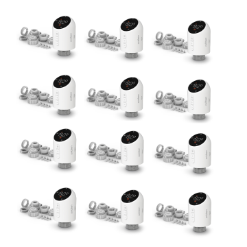 Lot de 12 vannes thermostatiques connectées HomeFlow TRV de chez Avidsen
