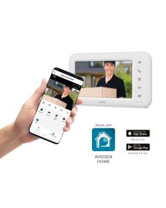 Smartphone et visiophone avec l'icône Avidsen Home