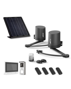 Pack motorisation portail battant solaire et Visiophone sans fil 100% solaire