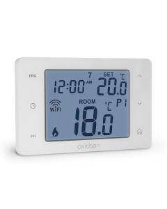 Thermostat connecté pour chaudière vue de côté