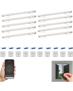 Lot de 10 motorisations connectées pour volet battant Avidsen Home Open W + 10 interrupteurs filaires 