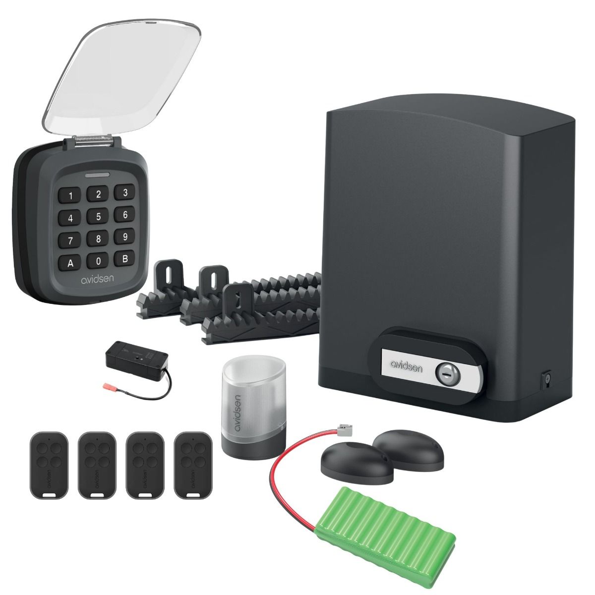 Kit sécurité de la motorisation connectée Avidsen Orea Connect : digicode et batterie de secours inclus