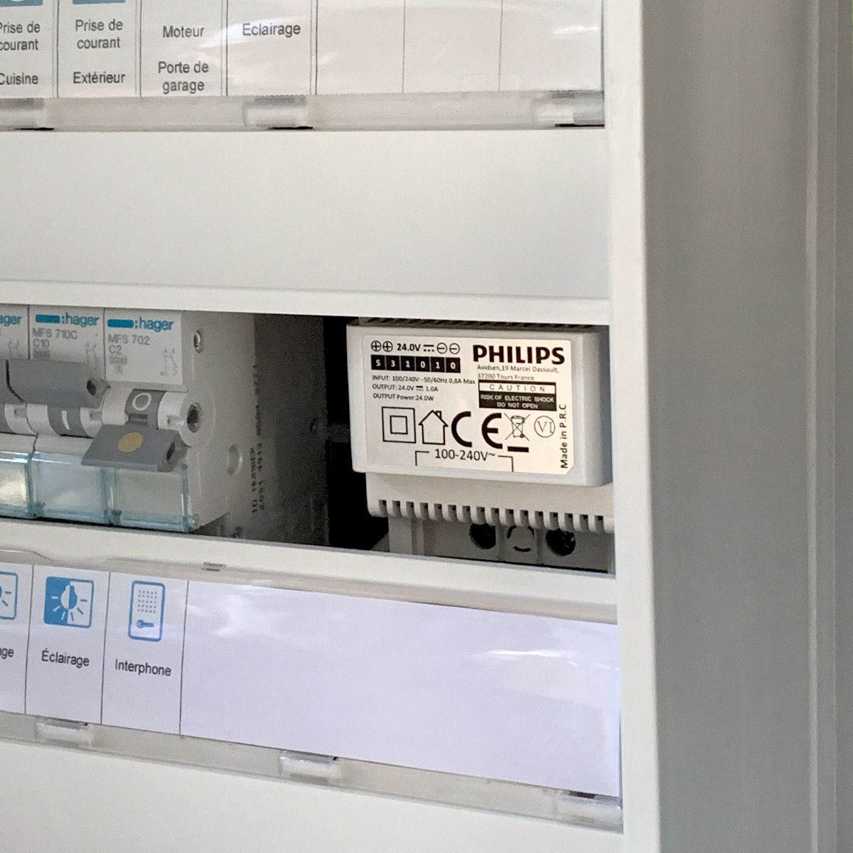 Où se trouve l'entrée du courant 230 V ?