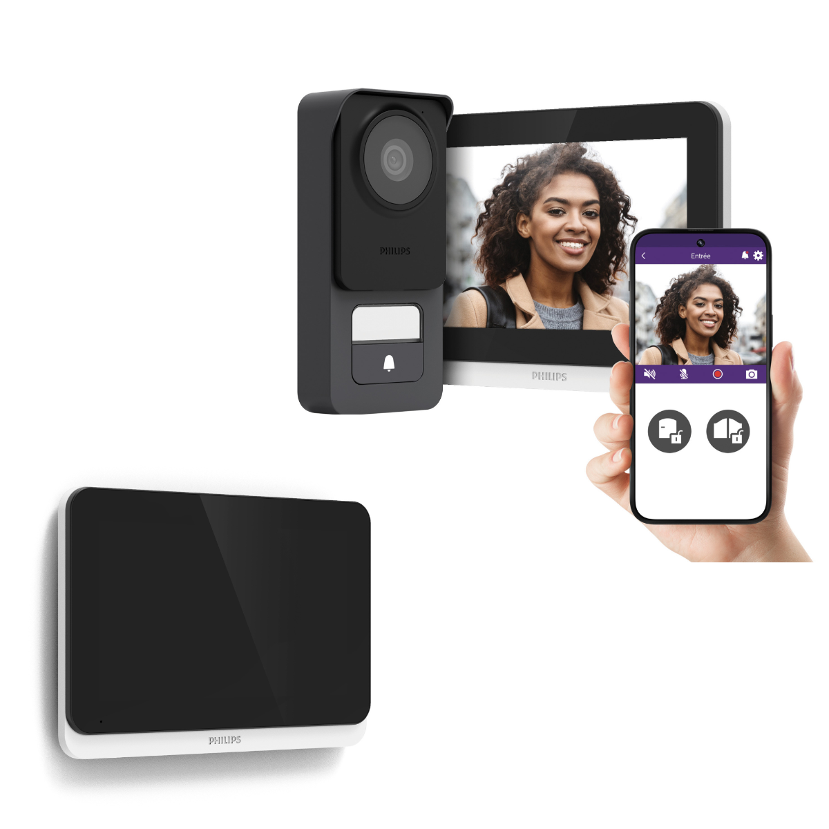 Ce pack du visiophone Philips Connect 3 est composé de