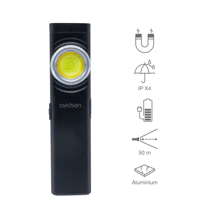 Mini Lampe LED Rechargeable étanche Magnétique - Lampe Poche Camping, 7x14x10cm