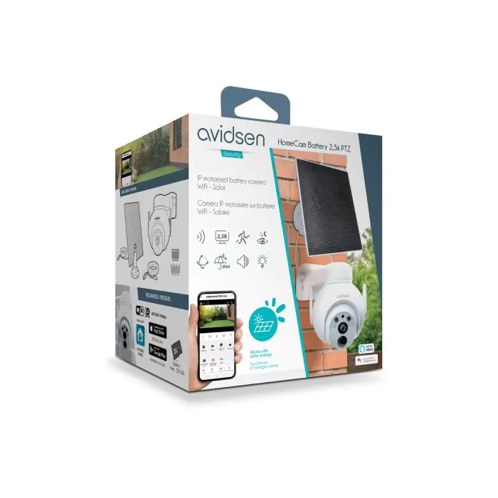 Caméra IP Wifi Intérieure Motorisée 2.5K - Rotation 360° - Détection Mouvement - Application Avidsen Home