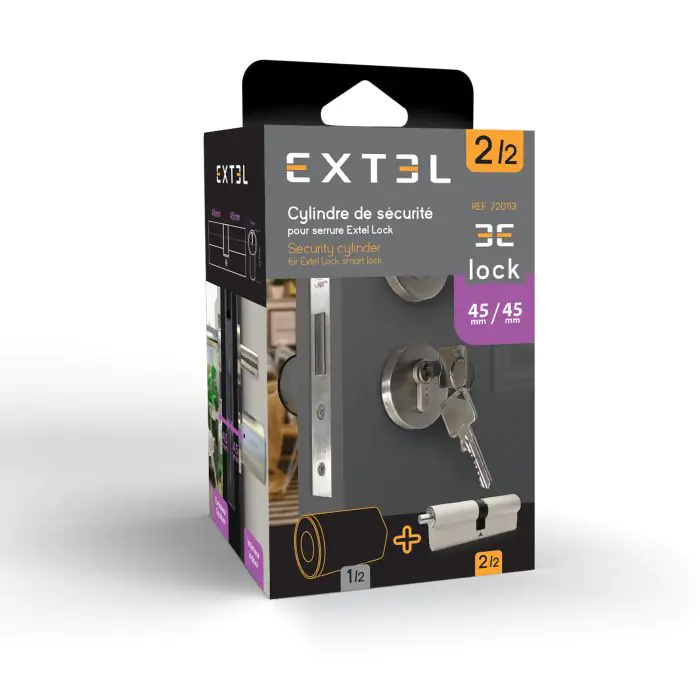 Cylindre De Verrouillage E&S Eurolock 85mm - Chrome Poli - Occasion Avec 1 Clé