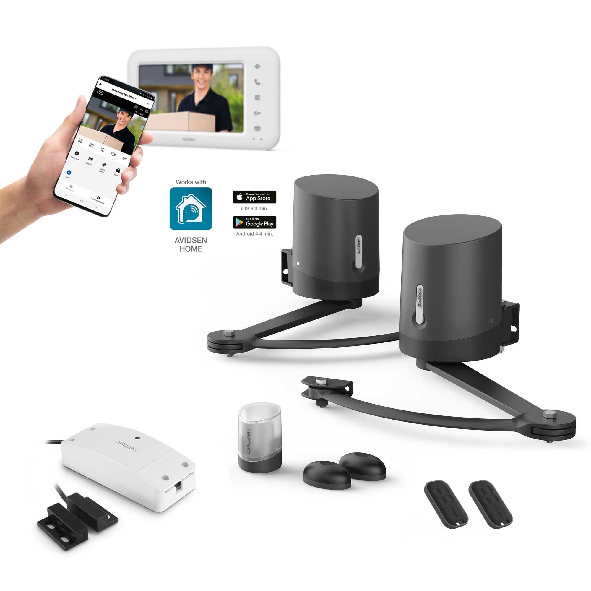 Kit complet motorisation avec module connecté et son visiophone connecté