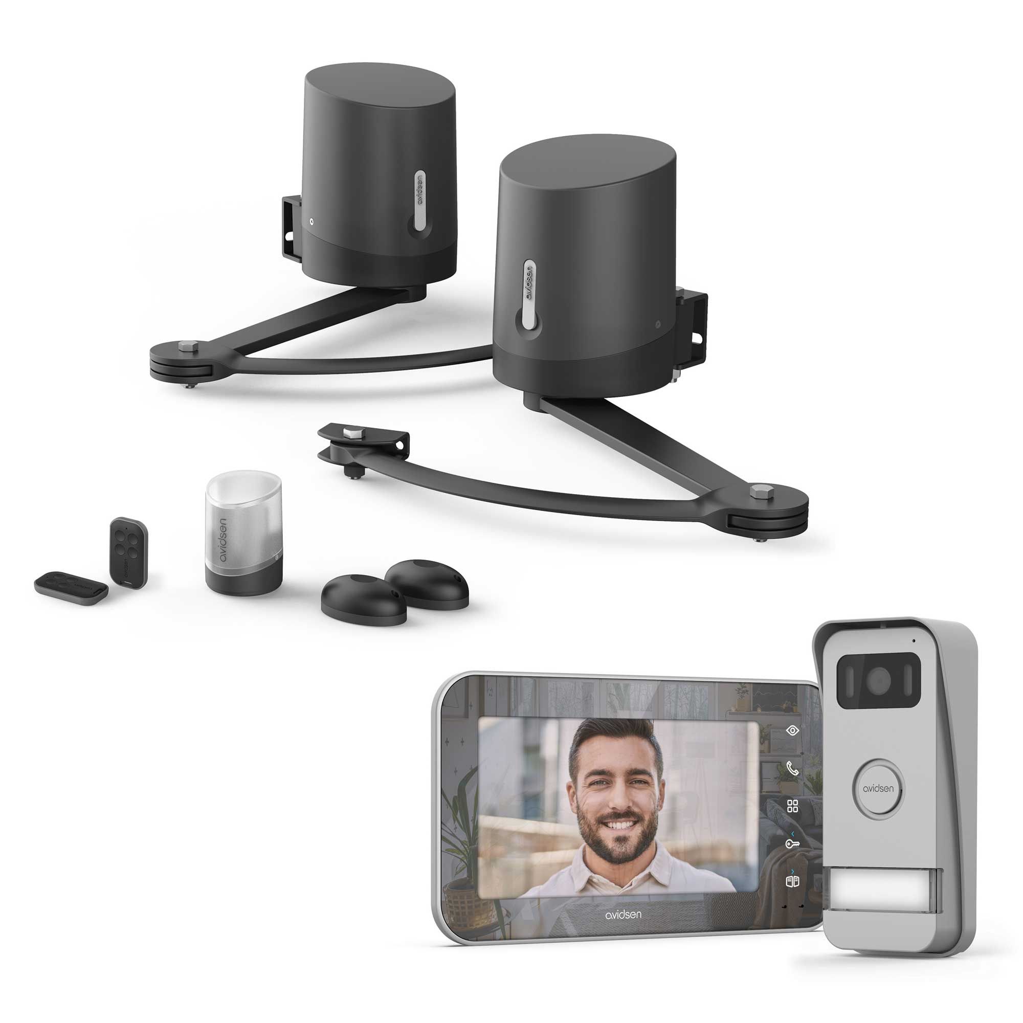 Un kit complet motorisation + visiophone qui contient