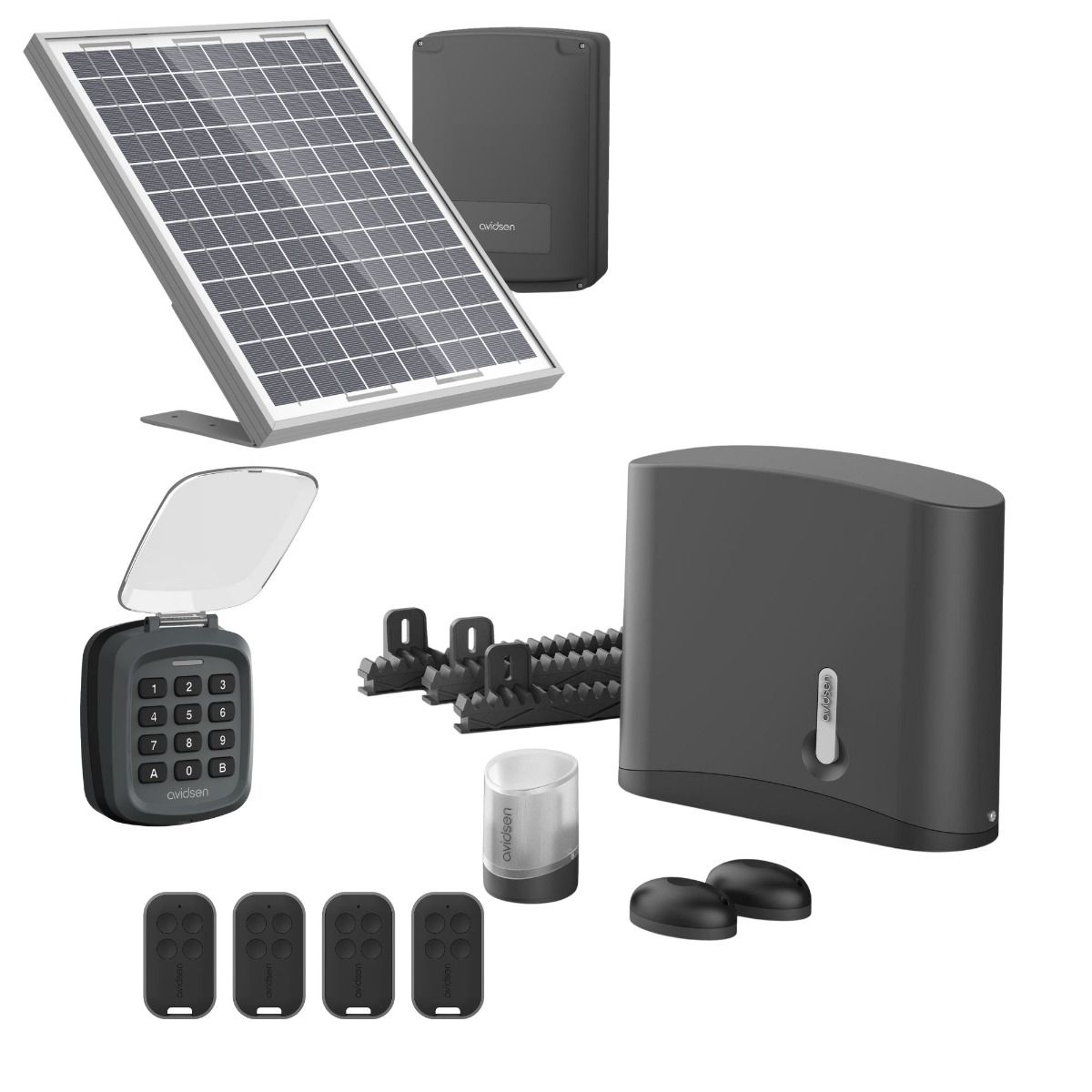 Un kit solaire complet avec sont digicoe pour un portail coulissant de 4 m