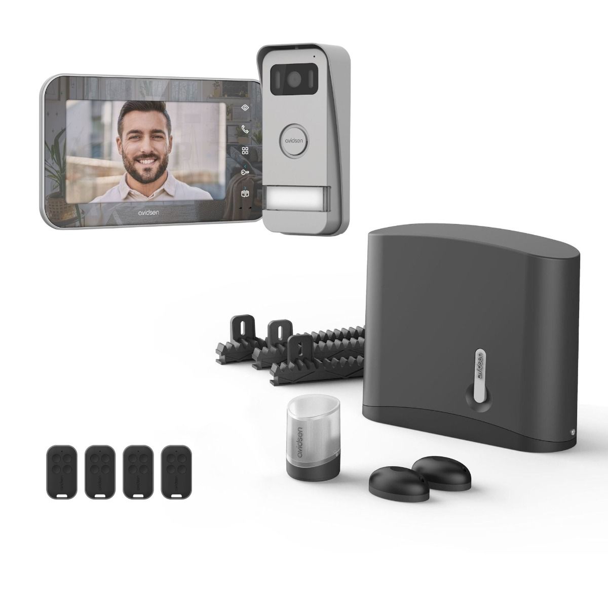 Kit complet visiophone + motorisation pour portail coulissant de 4 m