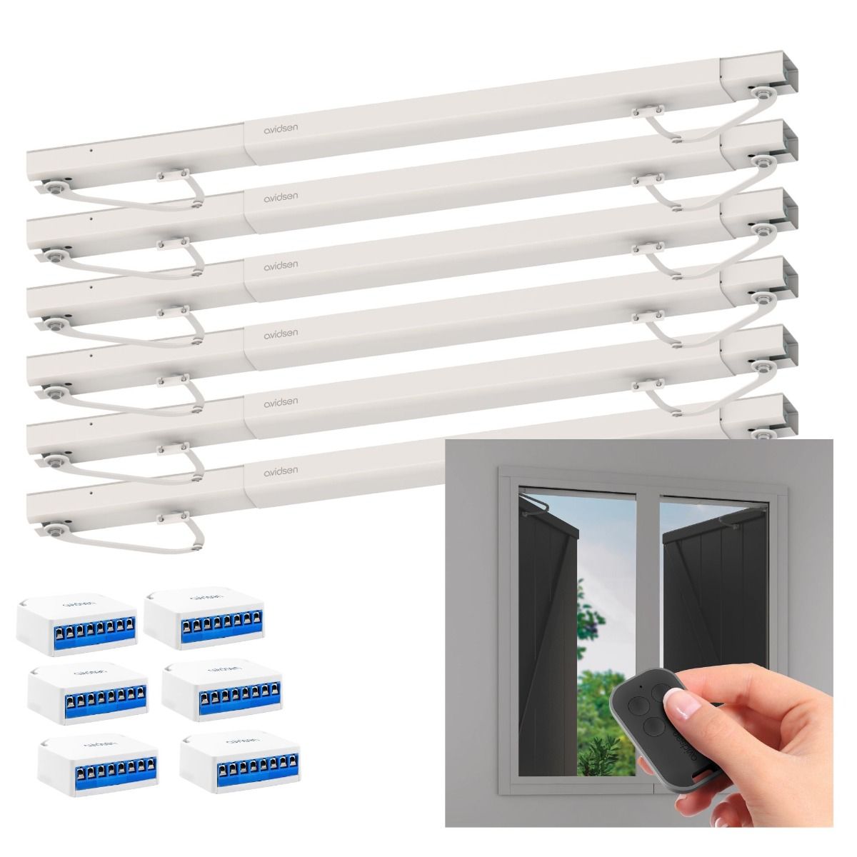Lot de 6 motorisation connectée pour automatiser 2 fenêtres