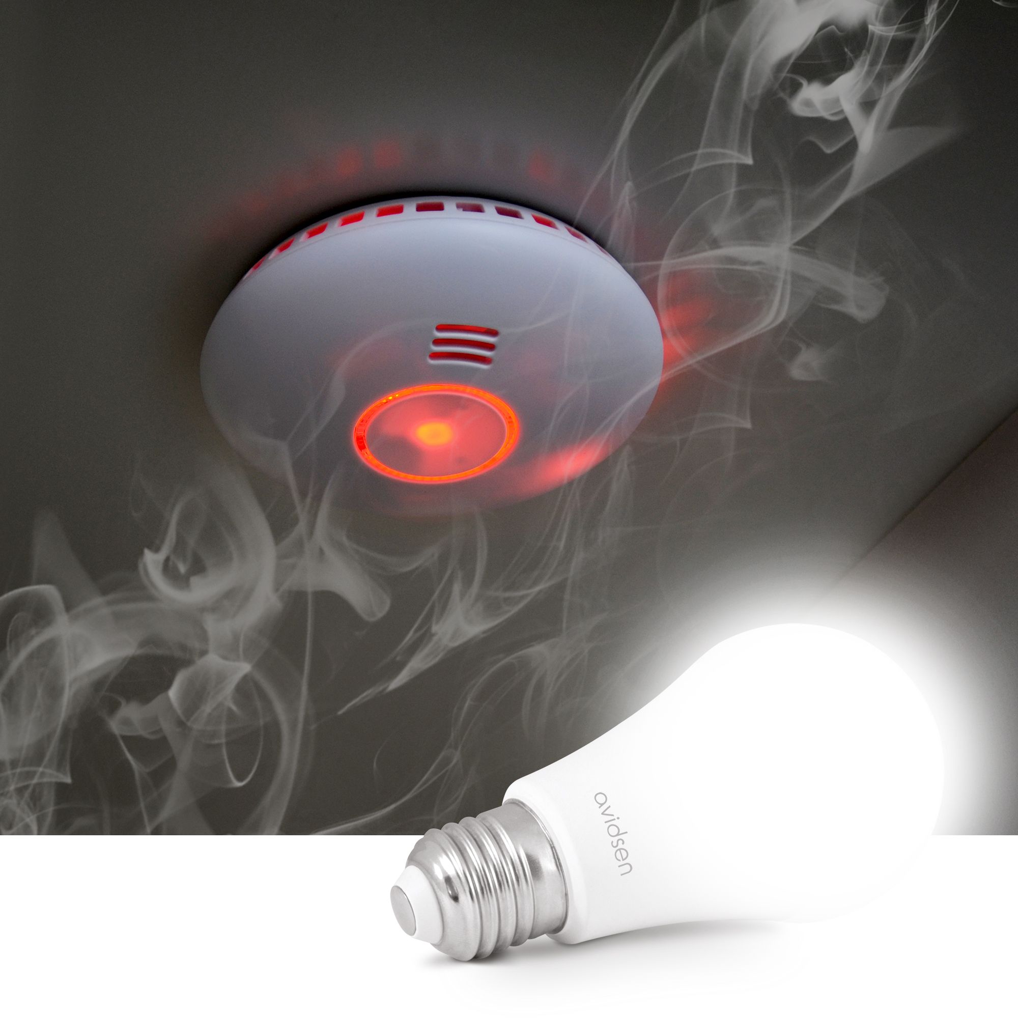 Avidsen Home : HomeSmoke associé à des ampoules connectées