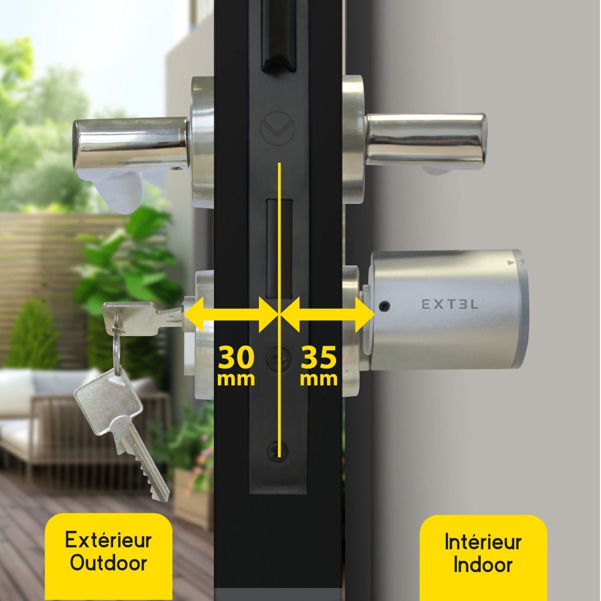 Cylindre 30/35 compatible avec la serrure connectée Extel Lock