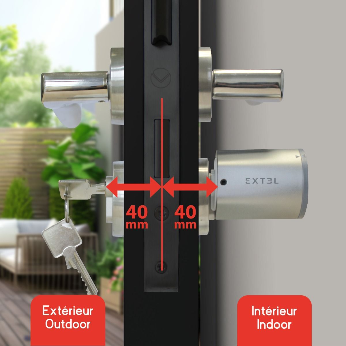 Cylindre 40/40 compatible avec la serrure connectée Extel Lock