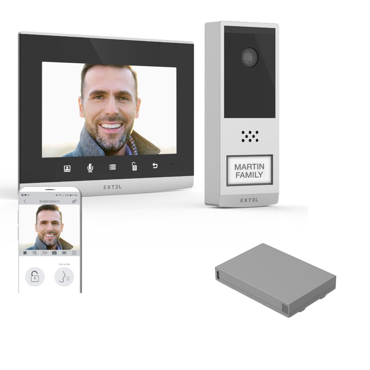 Un kit visiophone connecté + batterie complet