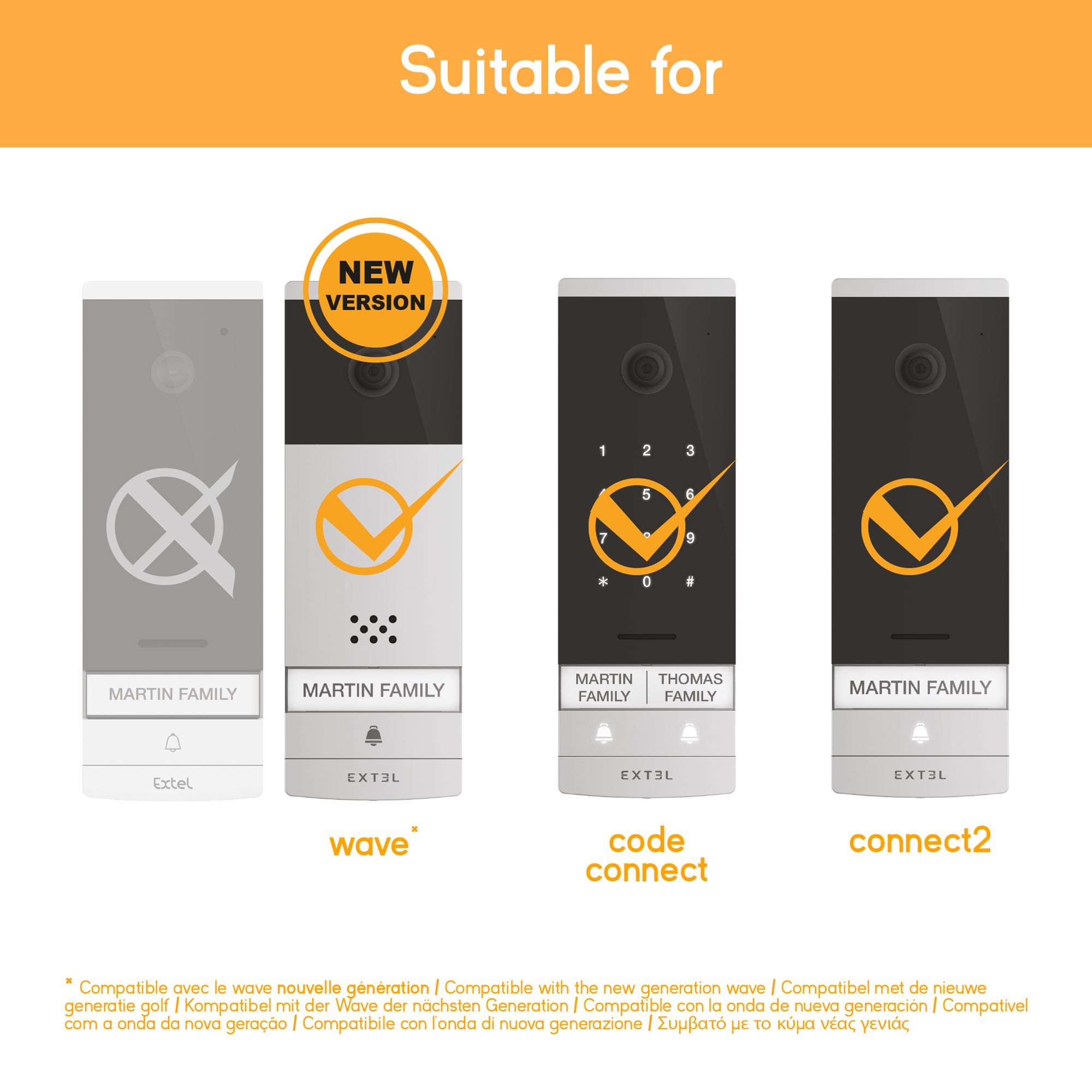 Compatible avec le visiophone Extel Wave (réf 720313)