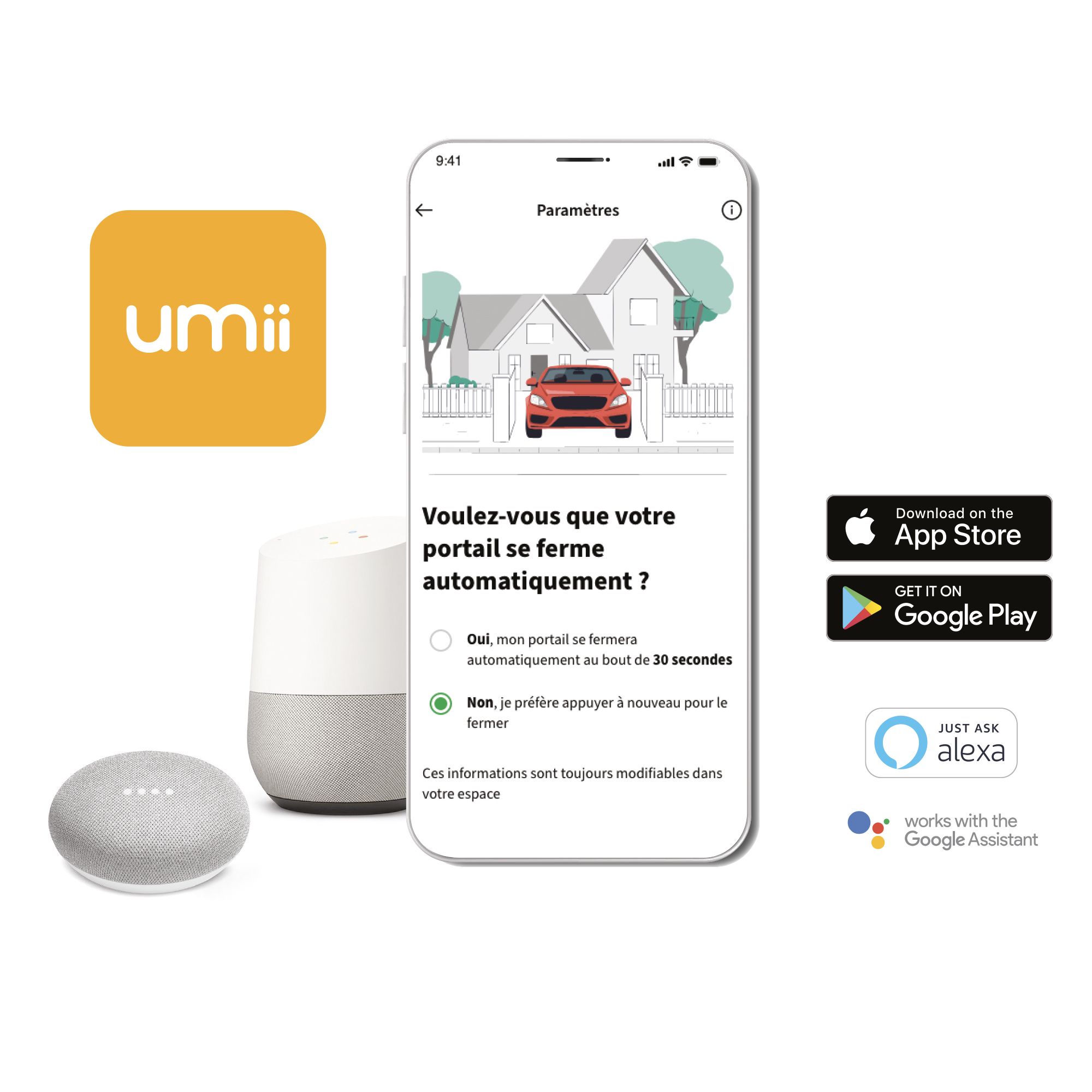Tout se passe depuis l'application gratuite Extel Umii