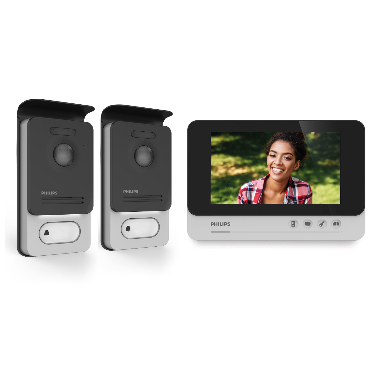 Contenu du pack du WelcomeEye Comfort et de sa platine supplémentaire