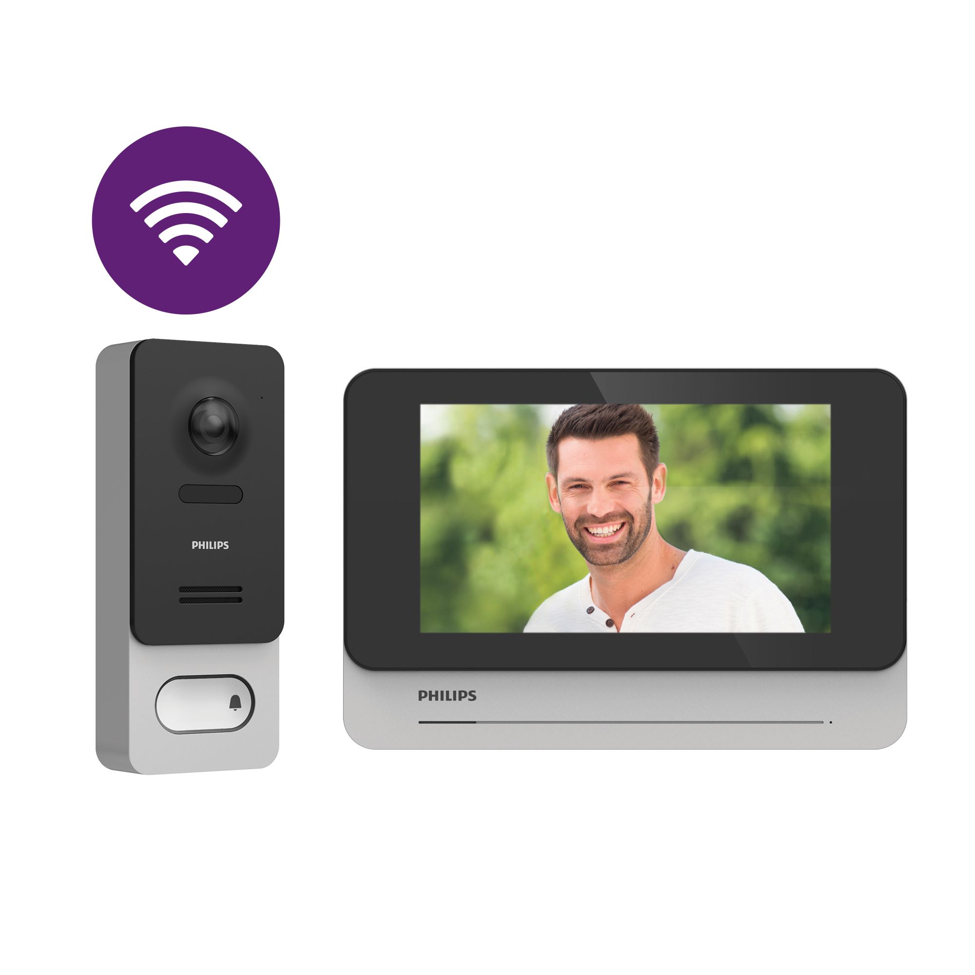 Sonnette sans fil sans Wi-Fi ni application avec caméra 1080P, sonnette