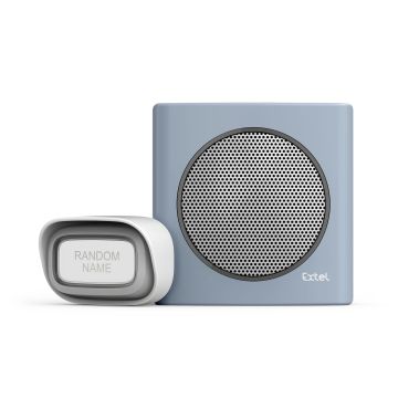 Carillon diBi Flash Soft bleu portée 200 m., IP44, Low Power Alert six sonneries volume réglable - Extel - 081740