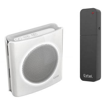 Amplificateur de sonnette de porte d'entrée - extension de sonnerie universelle sans fil - 200m de portée - flash et six sonneries diBi More - Extel - 081748