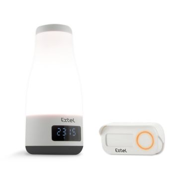 Sonnette sans fil MOOD avec enceinte bluetooth et lampe intégrée orange - 083701 - Extel
