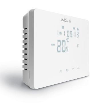 Thermostat connecté filaire blanc pour chaudière et pompe à chaleur non réversible - Avidsen HomeTemp