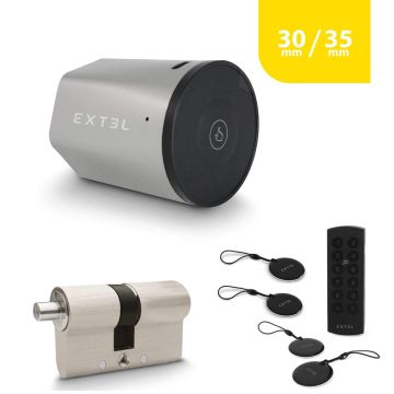 Kit Serrure Connectée Extel Lock + cylindre 30/35 mm + clavier sans fil + 2 badges supplémentaires