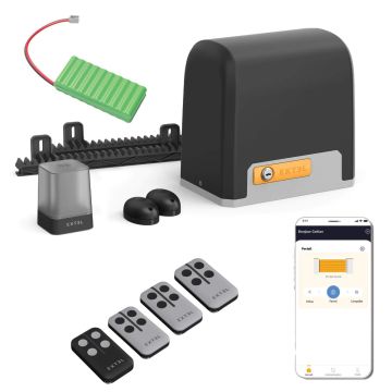 Motorisation connectée avec batterie de secours pour portail coulissant : max 8m/500kg - XC500 - Extel Umii