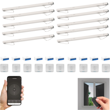 Lot de 10 motorisations connectées pour volet battant Avidsen Home Open W + 10 interrupteurs filaires 