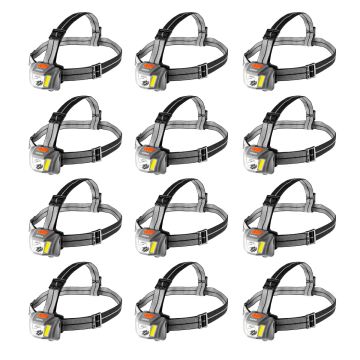 Lot de 12 lampes frontales Duo et leur présentoir Nebo