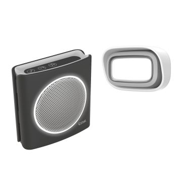 Carillon sans fil avec portée de 200m et 6 sonneries au choix - Extel diBi Flash Soft Noir