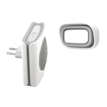 Carillon Flash diBi Plug sur prise sans fil portée 200 mètres 6 sonneries flash lumineux - Extel - 081742