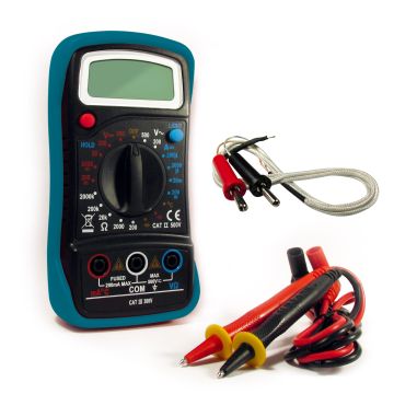 Multimètre numérique six fonctions de mesure avec piles multi-usages - Avidsen - 107100