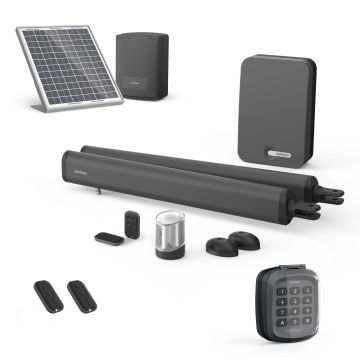 Motorisation solaire pour portail à battants + digicode - Moteur à vérins  - Teha 410