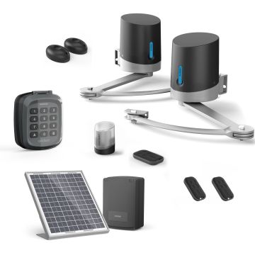 Motorisation Solaire pour portail battants Avidsen ORANE SE+ Digicode + 2 télécommandes supplémentaires (3 en tout)
