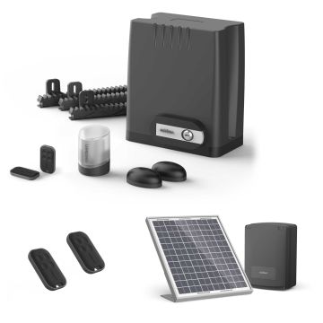 Moteur Avidsen OREA550 pour portail coulissant de 4 m (8m max) et 500kg + kit solaire + 2 télécommandes