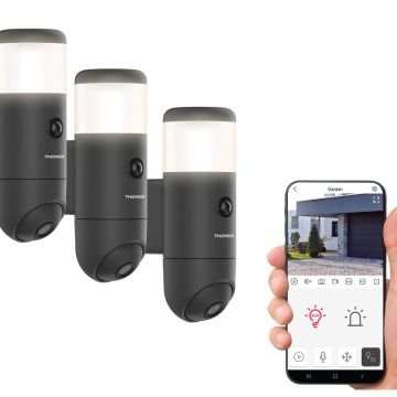Lot de 3 caméras de surveillance extérieure et motorisée Thomson Rheita 100