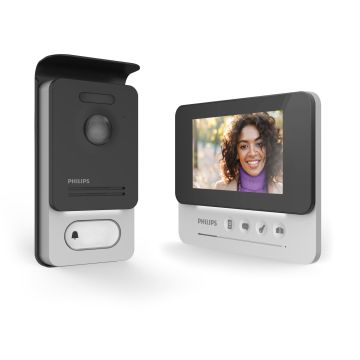 Visiophone 2 fils double commande vision couleur possibilité mode deux familles WelcomeEye Compact - 531004 - Philips
