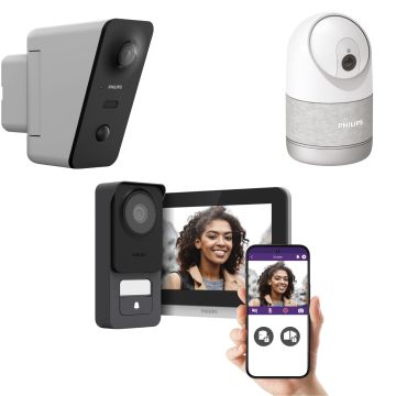 Kit Visiophone filaire 3K Philips Connect 3 + caméra intérieure + caméra extérieure