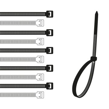 300 colliers de serrage en nylon blanc/noir - 654607