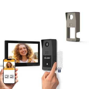 Kit visiophone filaire connecté Digital Connect + coque gris titane