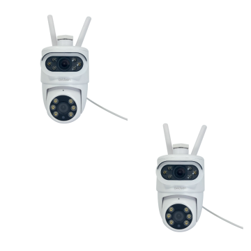 Lot de 2 caméras IP connectées extérieures motorisées 2K avec double objectif HomeCam Dual PTZ 