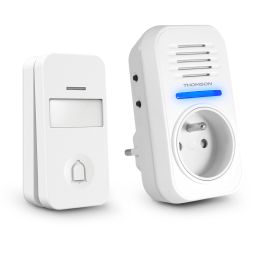 Carillon sans fil sans pile avec prise gigogne portée 150m - Thomson - 513131