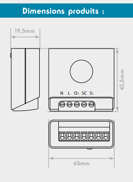 Kit interrupteur pour va et vient sans fil ET sans pile EnOcean - 3  interrupteurs simple + 1 micro-module éclairage