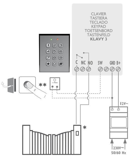 Schéma électrique d'un Circuit sonnerie filaire (sonnette) 