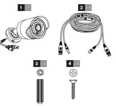 composition du kit caméra CMOS AHD THomson